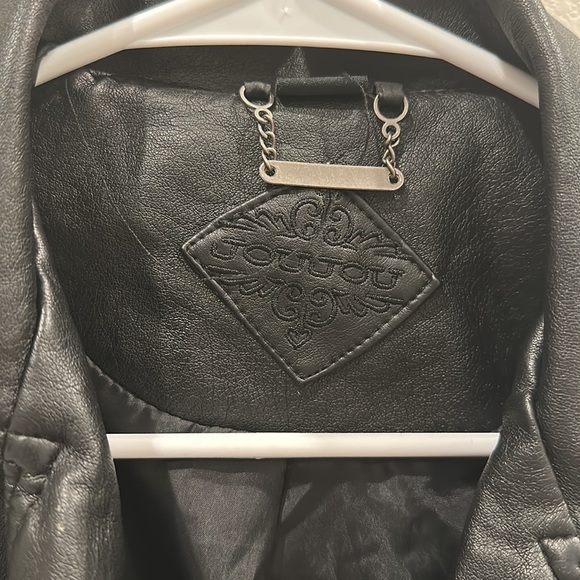 VGUC Girls Size M Medium Motorcycle Jacket Coat Joujou Black Flower Floral - Picture 6 of 13